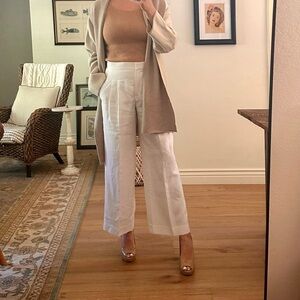 Armani Linen Blend Wide Leg Trousers